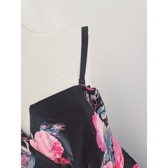 City Chic Romantic Rose Floral Strapless Faux Wrap Hi Low Maxi Dress 22 XL NEW - Picture 6 of 14